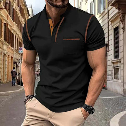 Men's Short Sleeve Polo Shirt Henry T-shirts 