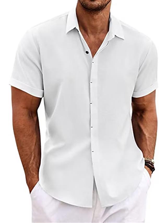 Men's Solid Color Loose Linen Short