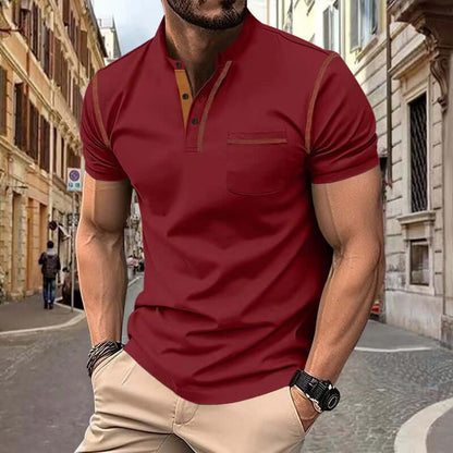 Men's Short Sleeve Polo Shirt Henry T-shirts 