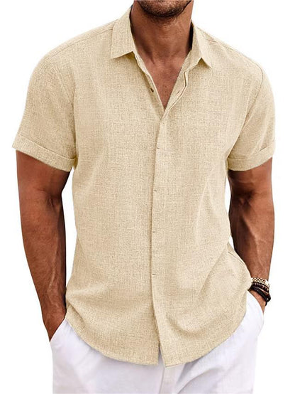 Men's Solid Color Loose Linen Short