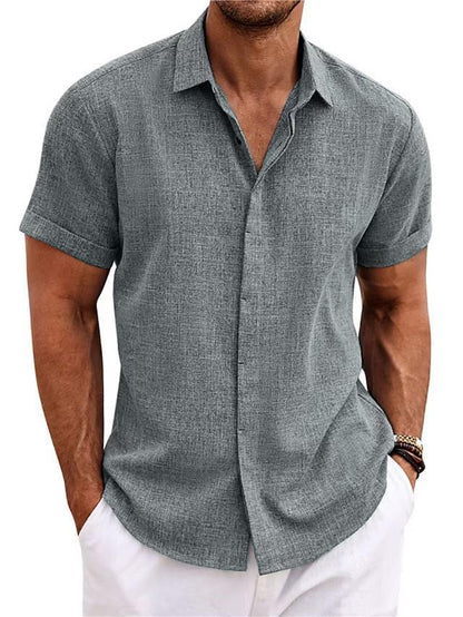 Men's Solid Color Loose Linen Short