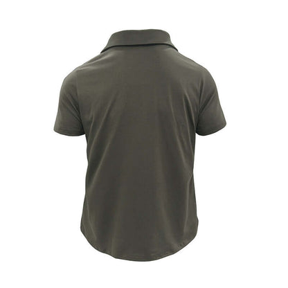 Summer Lapel Button Polo Shirt With Pockets