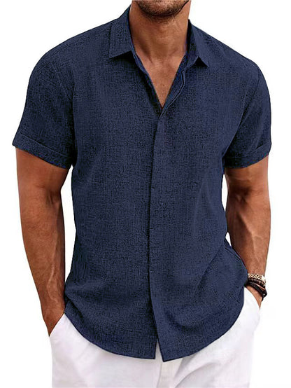 Men's Solid Color Loose Linen Short