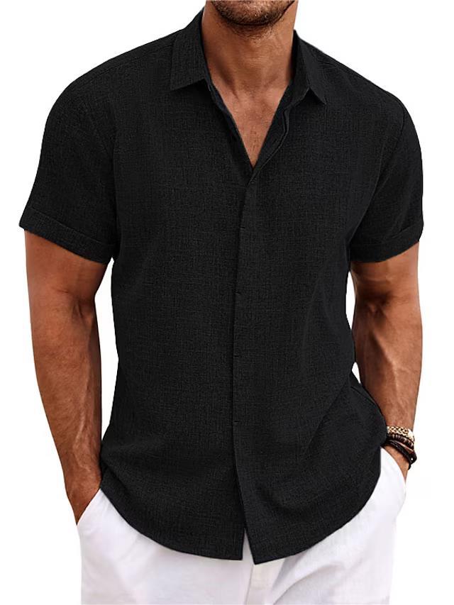 Men's Solid Color Loose Linen Short