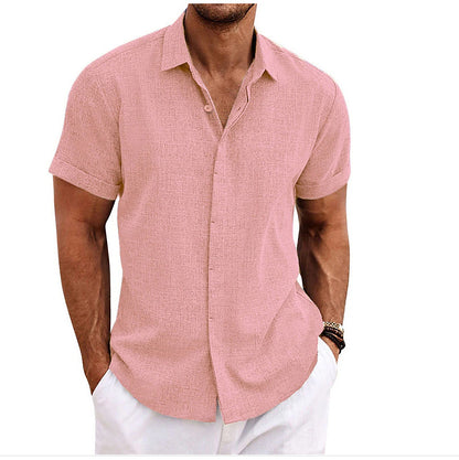 Men's Solid Color Loose Linen Short