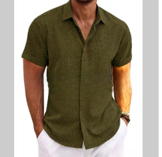 Men's Solid Color Loose Linen Short