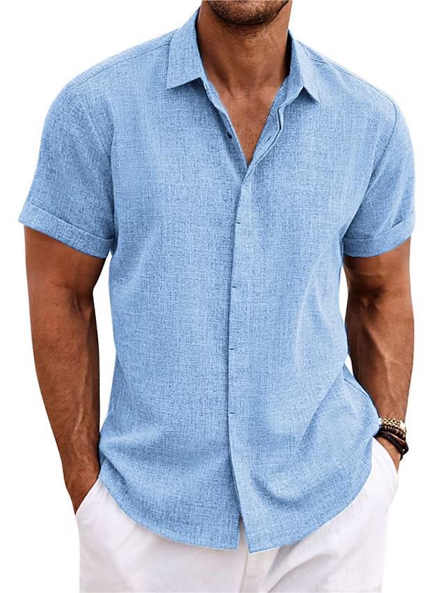 Men's Solid Color Loose Linen Short