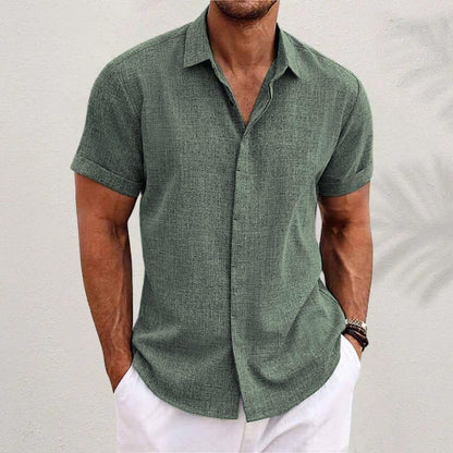 Men's Solid Color Loose Linen Short