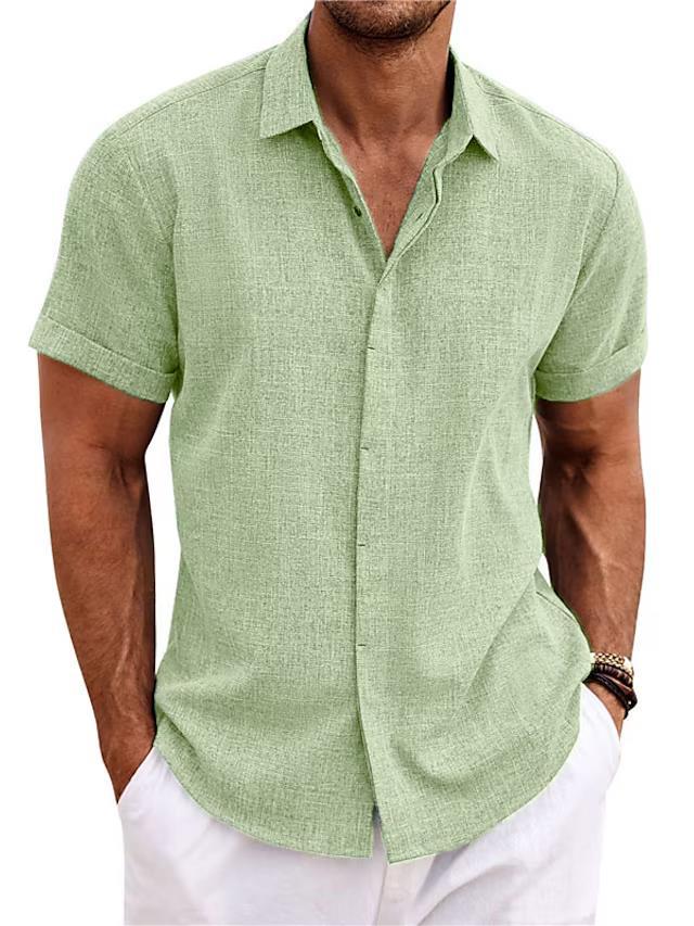 Men's Solid Color Loose Linen Short