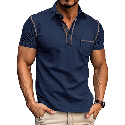 Men's Short Sleeve Polo Shirt Henry T-shirts 