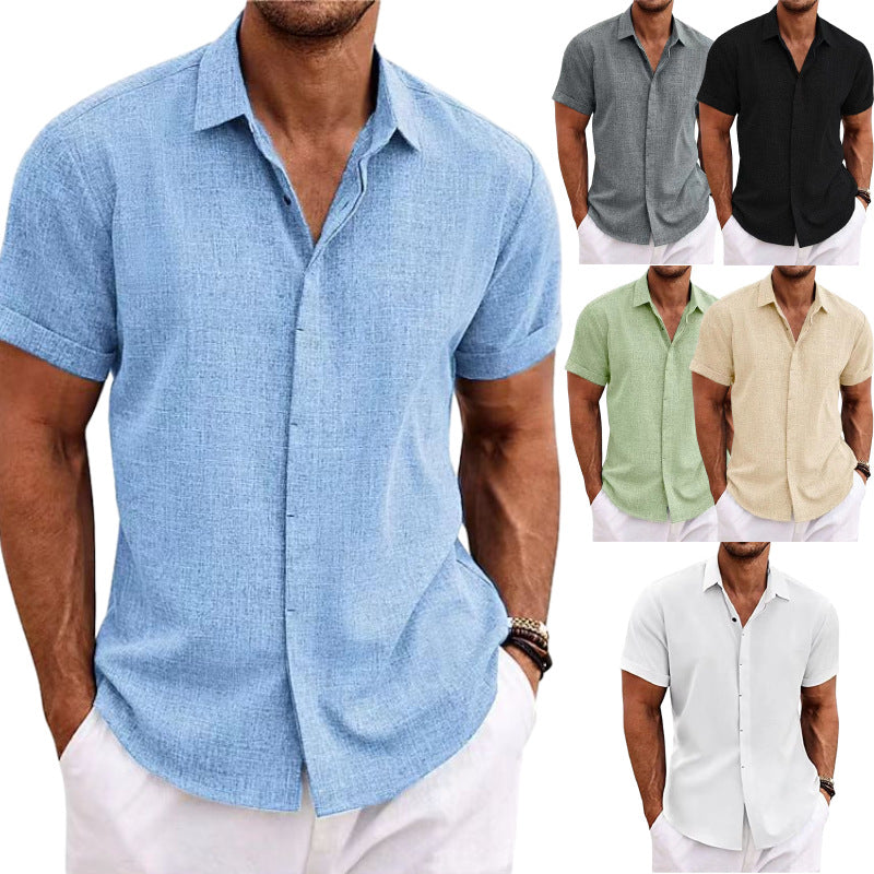 Men's Solid Color Loose Linen Short