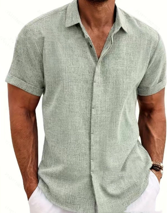 Men's Solid Color Loose Linen Short