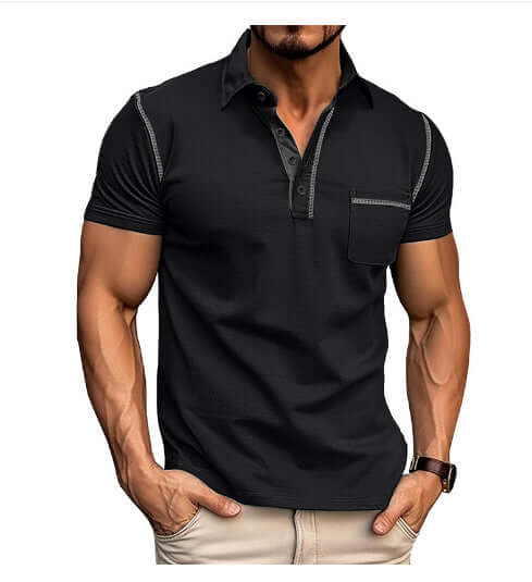 Men's Short Sleeve Polo Shirt Henry T-shirts 