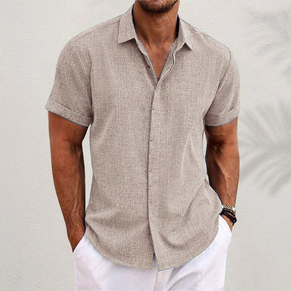 Men's Solid Color Loose Linen Short