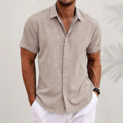 Men's Solid Color Loose Linen Short