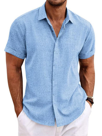 Men's Solid Color Loose Linen Short