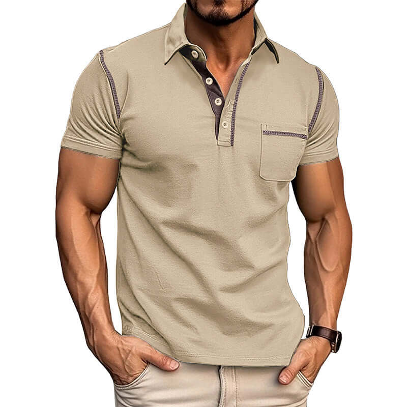 Men's Short Sleeve Polo Shirt Henry T-shirts 